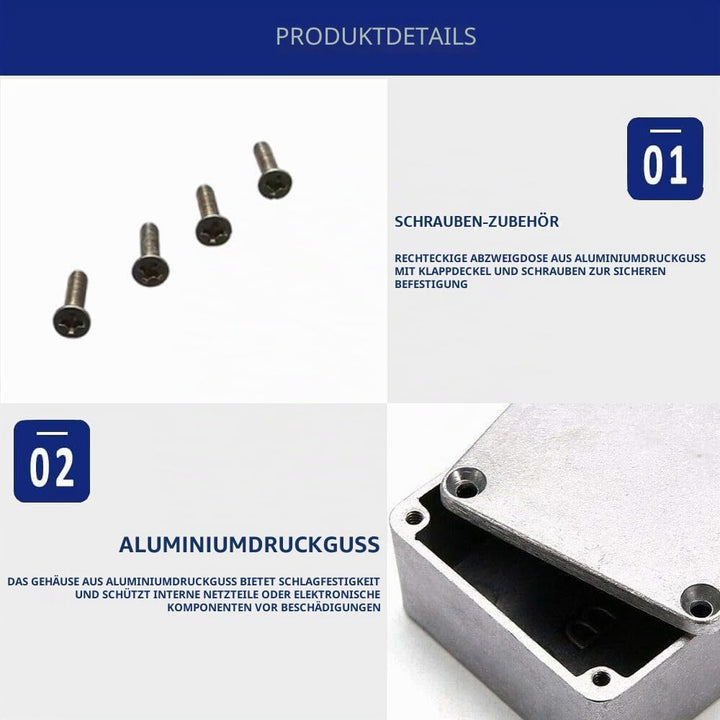 Supertool Aluminium-Druckguss, wasserdicht, Elektronik-Projektgehäuse für externe Stromversorgung, 1
