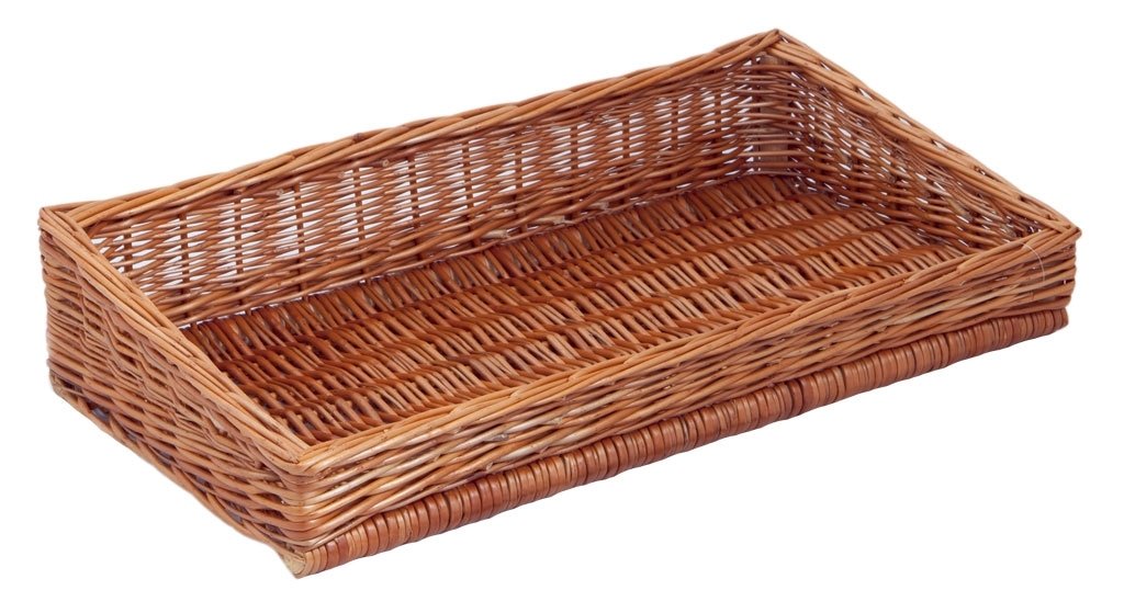 Backideen Regalkorb Schräg rechteckig, braun, T 30cm x B 58cm x Hv 6cm x Hh 12cm, T 30cm x B 58cm