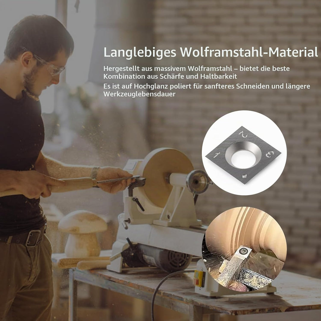 Trvoxviq Wendeplatten Wendemesser 10 Stück Ersatzklingen(14x14X2mm, 30°) für Drehmeissel Planfräser