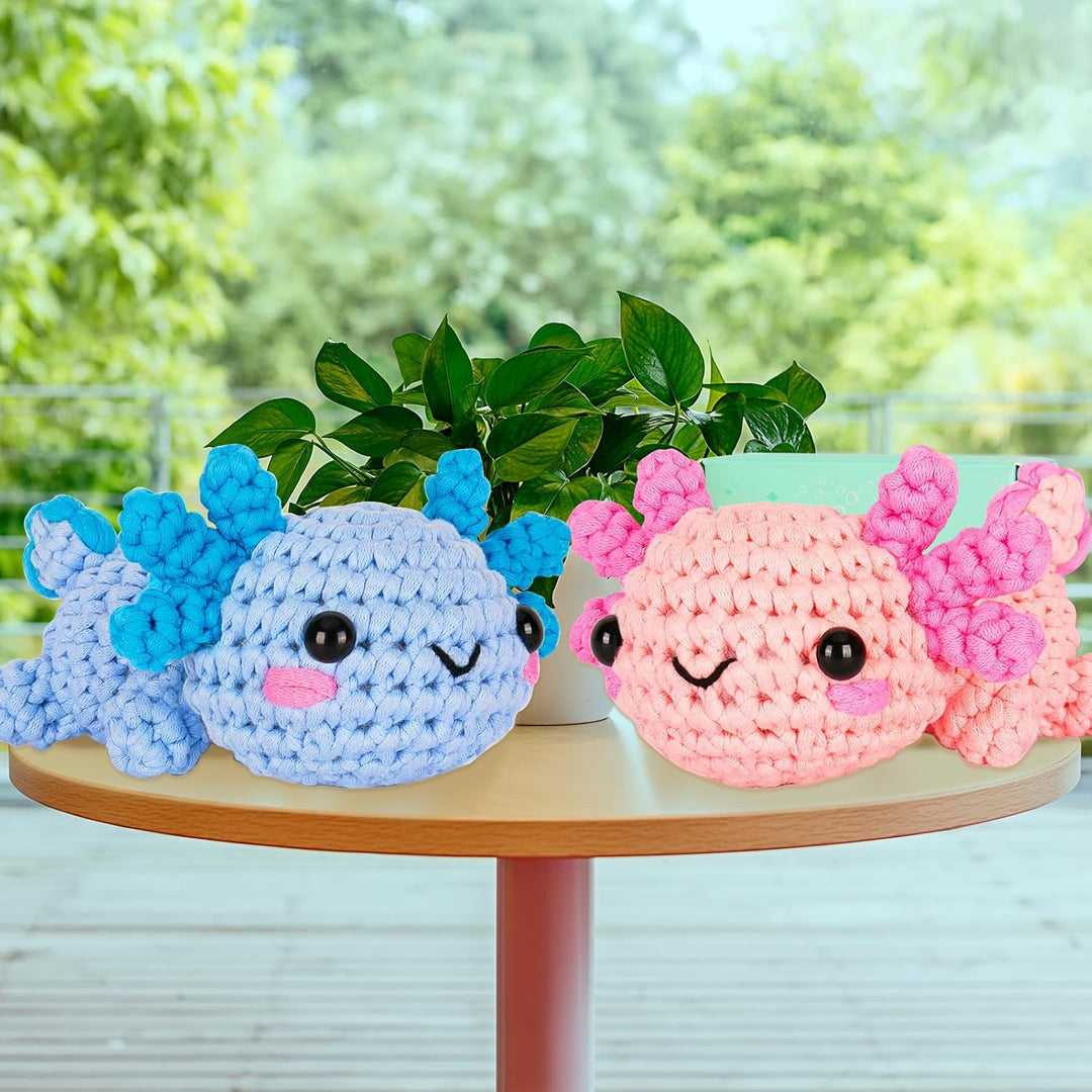 LYKTRIX Häkelset für Anfänger, 2Pack Häkelset Tiere und Strickset für Anfänger mit Videoanleitungen,