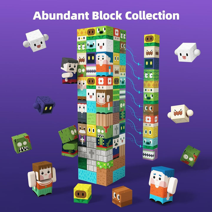 GobiDex Magnetische Bausteine 100 Stück - Zomblock Magnetbausteine für Kinder, Magnetblöcke Spielzeu