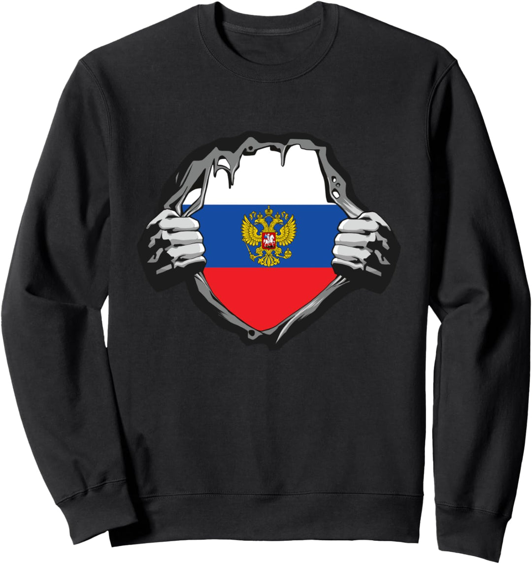 Superheld Kostüm Russland Flagge Adler Wappen UdSSR Russia Sweatshirt