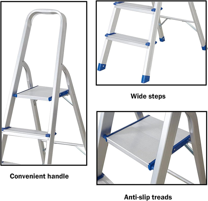 Leiter aus Aluminium, zusammenklappbar, leicht, 3 Stufen