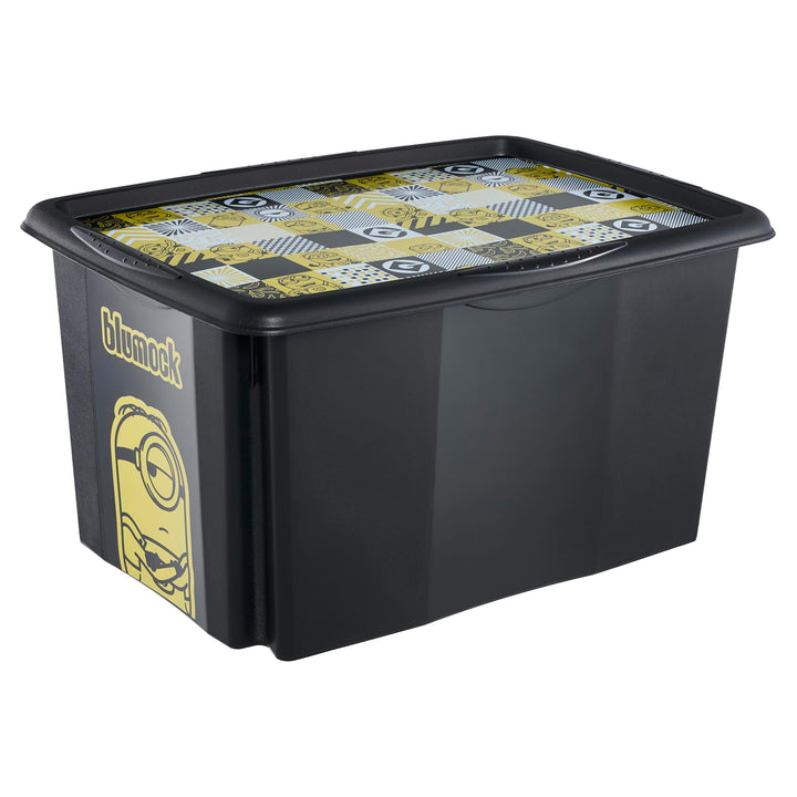 keeeper karolina Aufbewahrungsbox mit Deckel, 45 l, Dreh- und stapelbar, Design: Minions, Mosaic, Fü