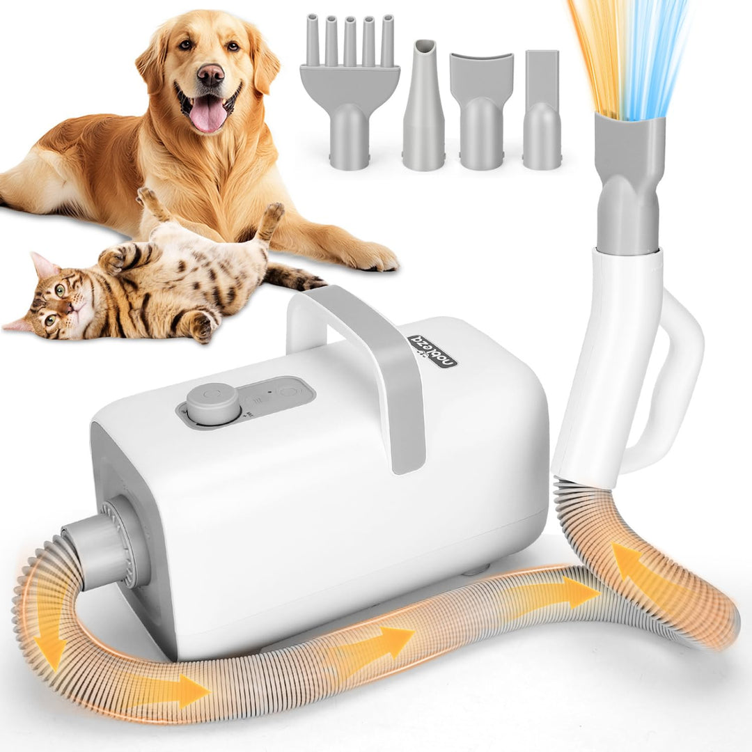 Nobleza Pet Blower Professioneller Haartrockner für Haustiere, mit 4 Düsen, einstellbare Geschwindig