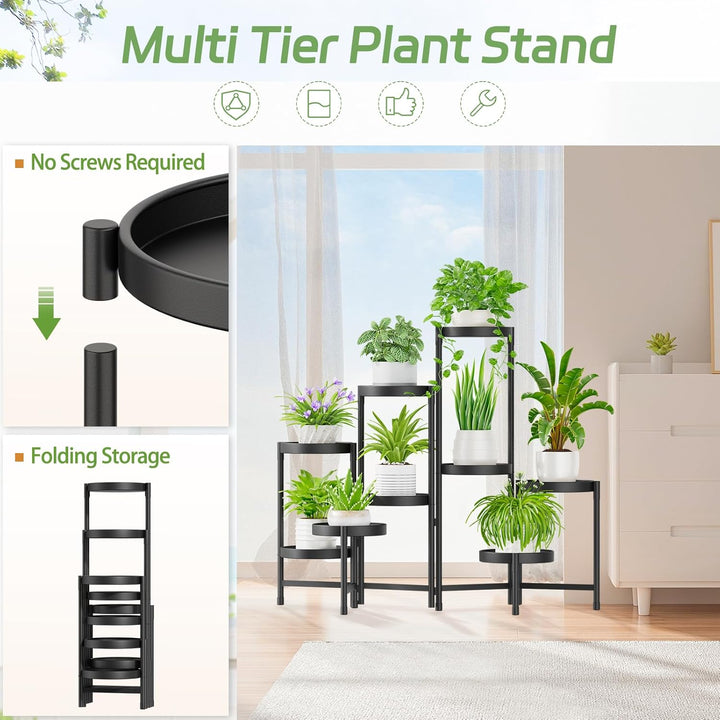 iDavosic.ly Pflanzenständer Metall mit 9 Etagen, Blumenständer Pflanzenregal Blumenregal Indoor Outd