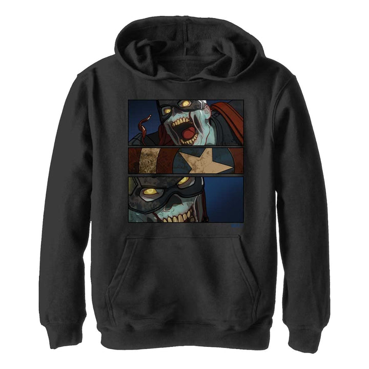 Marvel Unisex Kinder Zombie Cap Panels Hoodie, Schwarz, XL