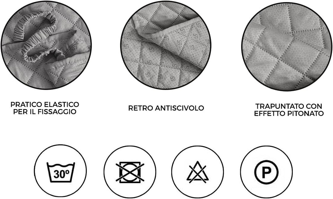 BIANCHERIAWEB Antirutsch-Sofabezug, wasserdicht, gesteppt, Python, Imperial, 3-Sitzer, Bordeaux Bord