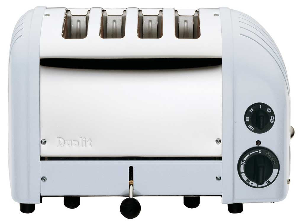 Dualit NEWGEN Premium Toaster 4 Scheiben Gletscherblau, handgefertigter Edelstahl Toaster Retro, Pro