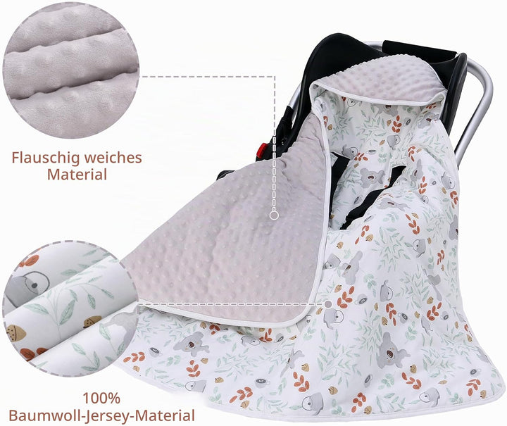 Miracle Baby Einschlagdecke Babyschale Winter Baumwolle Reversible Decke Universal Kuscheldecke 90x9