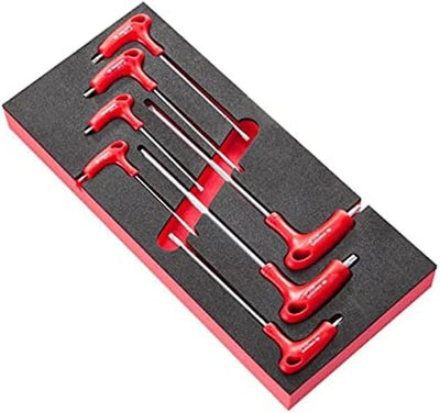 Facom MODM.89TXA Modul - Stiftschluessel Torx, 7-tlg Schwarz Rot Schaumstoffmodul 7 PIECES, Schaumst