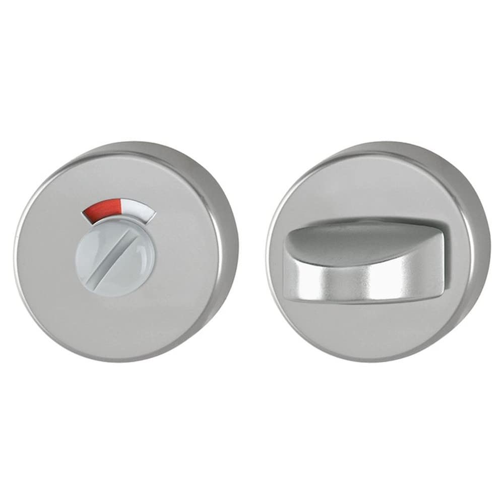 Hoppe Bad/WC-Rosette mit rot/weiss-Scheibe, Paar Aluminium 42KVS