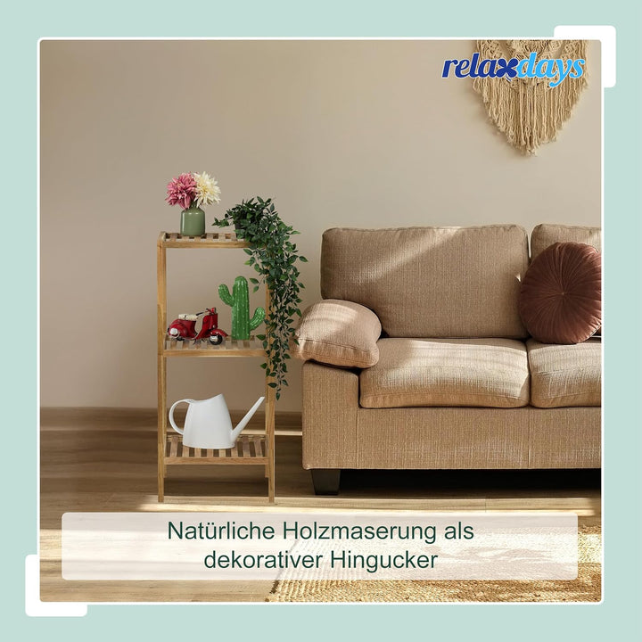 Relaxdays Badregal Walnuss, HBT 146x35,5x35,5 cm, 5 Ablagen, quadratisch, Standregal Küche, Badezimm