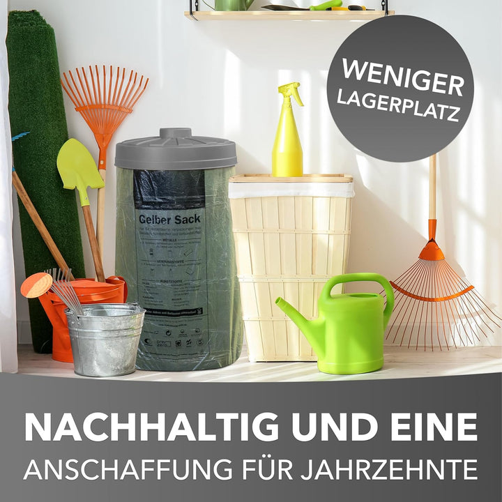 Sacktonne schwarz mit grauem Deckel - für Gelber Sack Ständer Müllsackständer, Müllständer, Wertstof