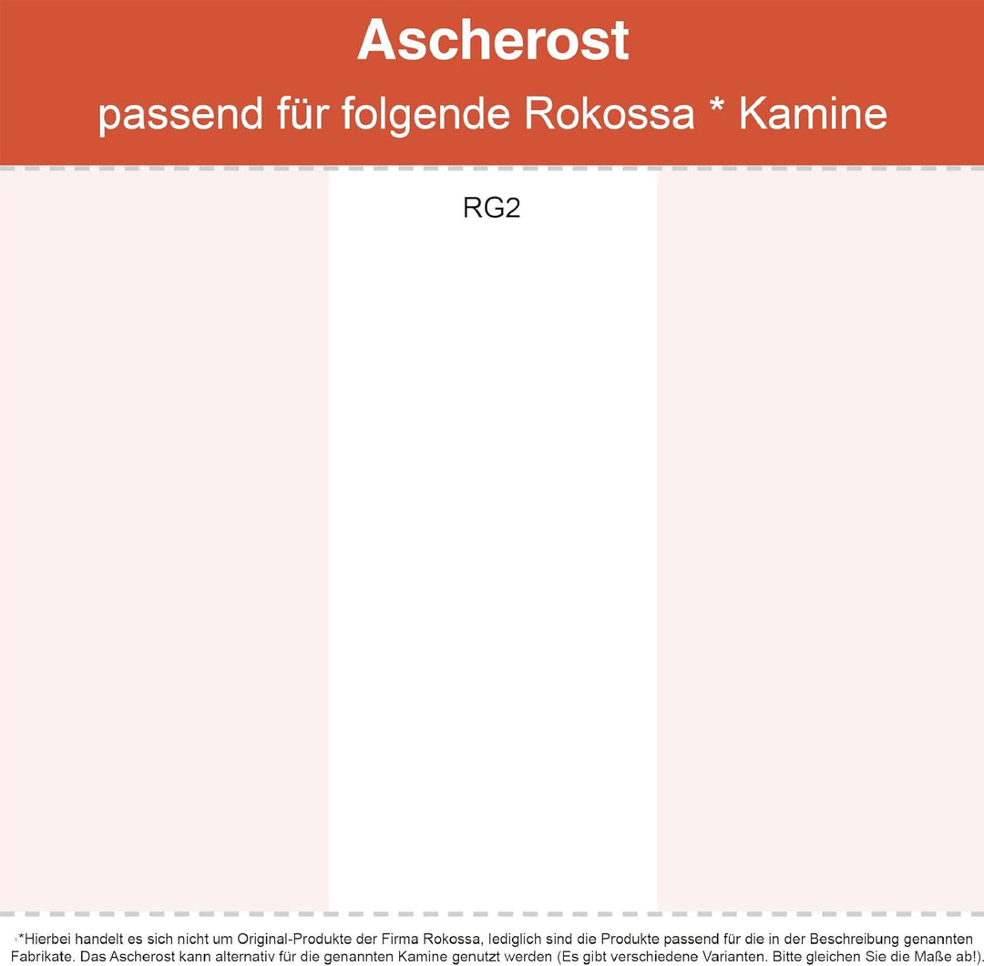 Kaminrost/Ascherost Eckig 220 x 220 x 10 mm passend für Rokossa ** Kaminöfen inkl. Modellübersicht -