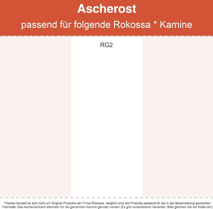 Kaminrost/Ascherost Eckig 220 x 220 x 10 mm passend für Rokossa ** Kaminöfen inkl. Modellübersicht -