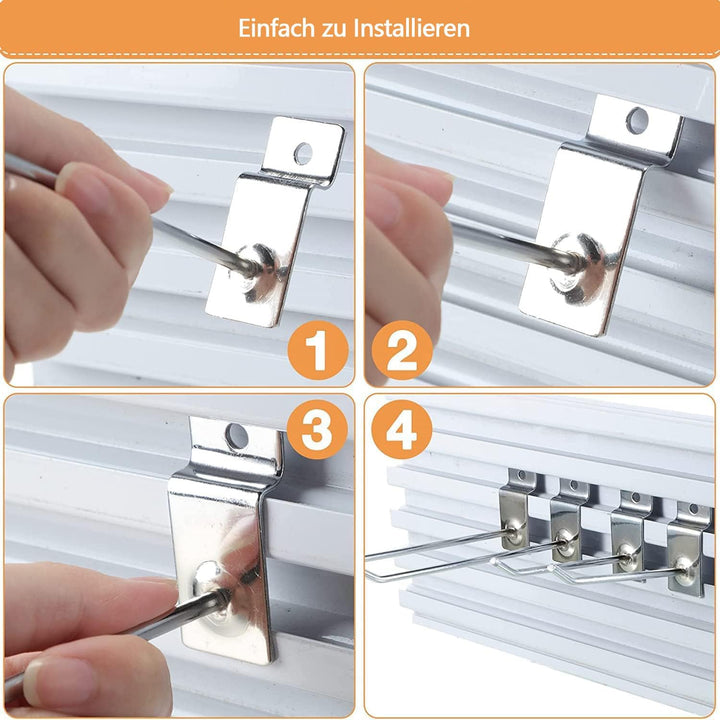 uyoyous Display Haken Lamellenwand Slatwall Hake 15 CM, 100 Stück Pegboard Slatwall-haken Werkzeugwa
