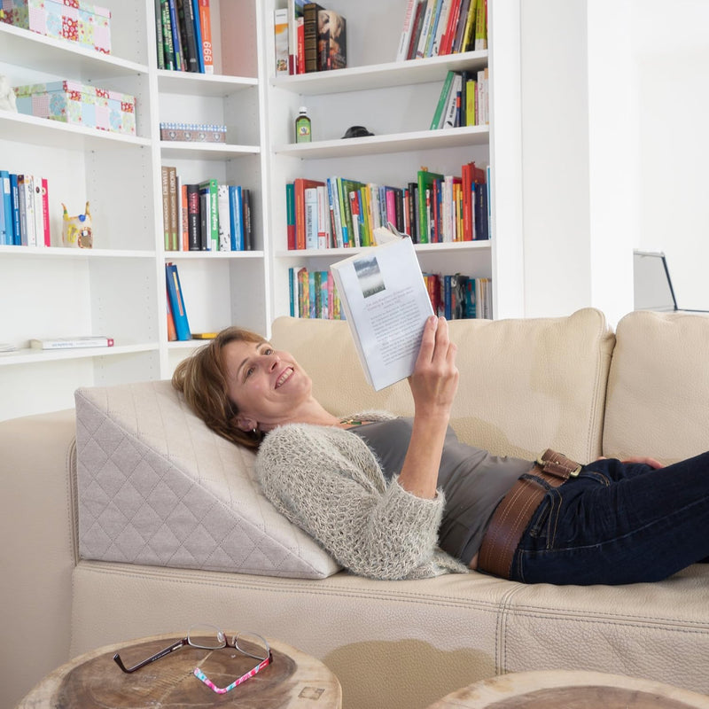 sabeatex® Rückenkissen, Keilkissen für Couch und Sofa, Lesekissen für bequemes Sitzen. 5 Unifarben f