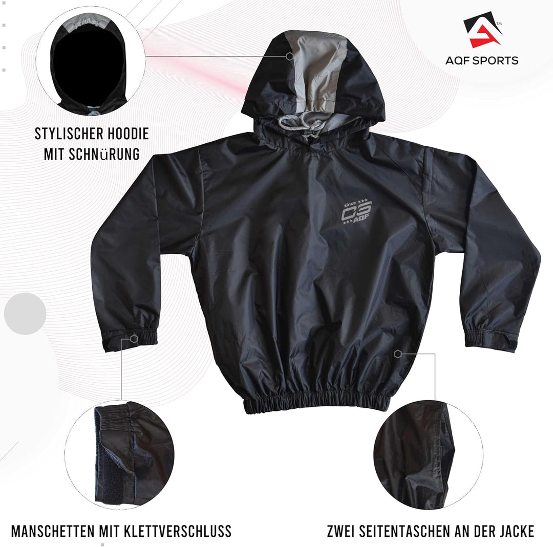 AQF Sauna Suits Schwitzanzug Fitness Trainingsanzug Gym Jogginganzug Jogginghose Herren Damen Abnehm