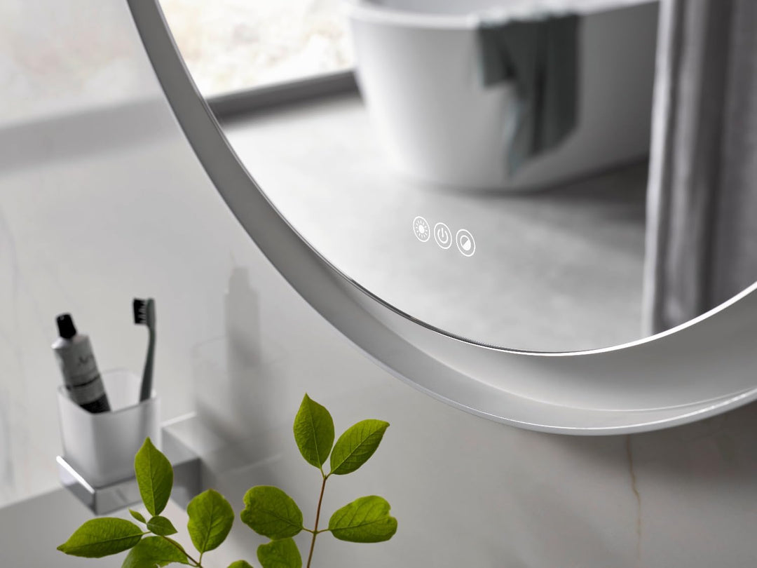 Emco Round LED-Rahmenspiegel, Ø 700 mm, Weiss