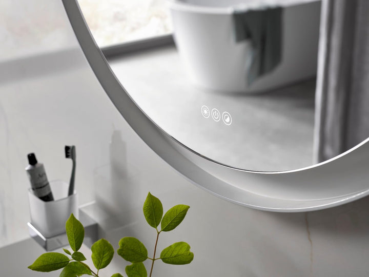 Emco Round LED-Rahmenspiegel, Ø 700 mm, Weiss