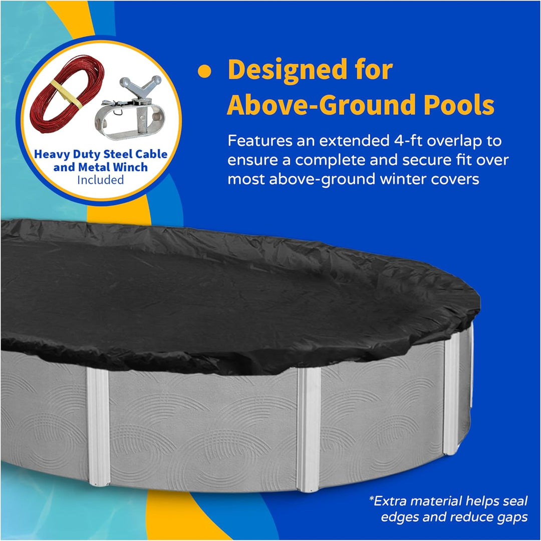 Defender 8 Jahr oval vor Ground Winter Pool Cover 15 by 30-Feet, 15 by 30-Feet