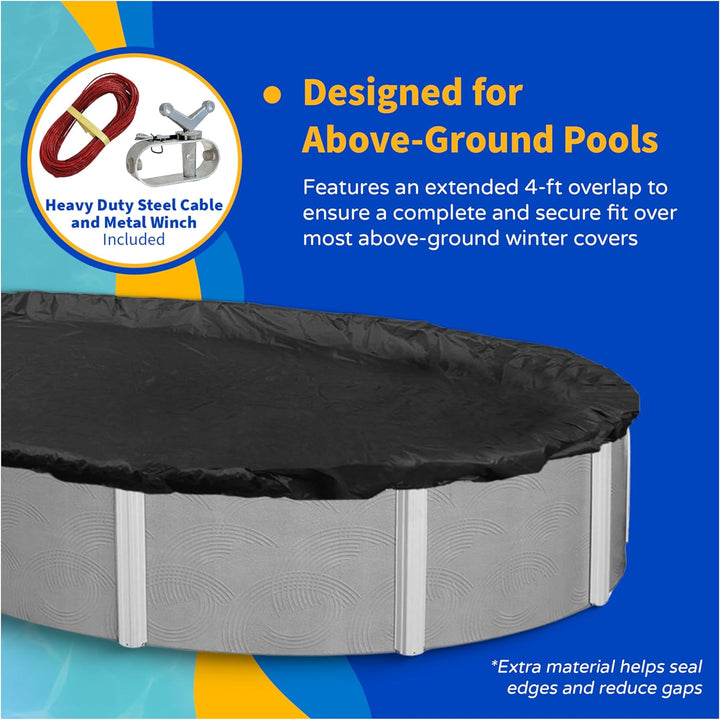 Defender 8 Jahr oval vor Ground Winter Pool Cover 15 by 30-Feet, 15 by 30-Feet