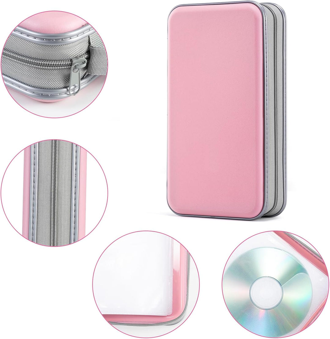 DVD-Tasche,96 Kapazität CD-Hülle Halter Lagerung Veranstalter Hartplastik Schutz Disc-Geldbörse für