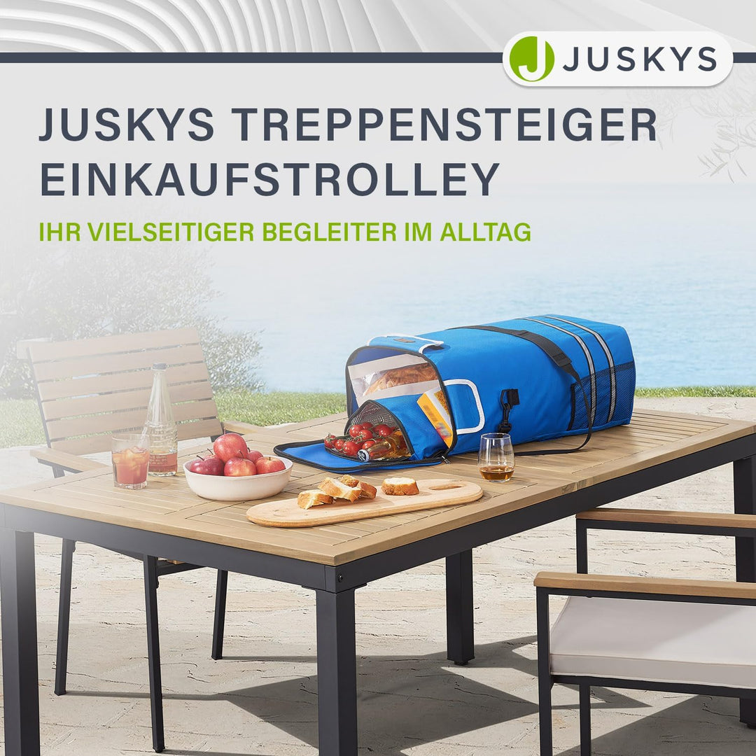 Juskys 3in1 Einkaufstrolley für Treppen - 56 L, modern & klappbar - Treppensteiger Trolley zum Shopp