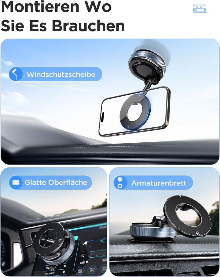 Vakuum Magnetischer Handyhalterung Auto für Magsafe Autohalterung, 2025 Upgraded Vmag-S1 Handyhalter