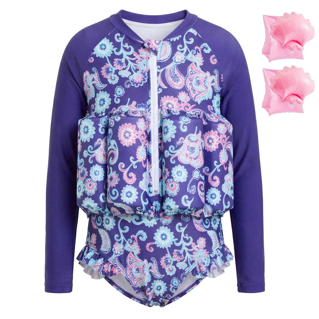 Badeanzug Baby Mädchen mit Floatation Kleinkind Schwimmtraining Hilfe Schwimmende Badeanzug Langarm