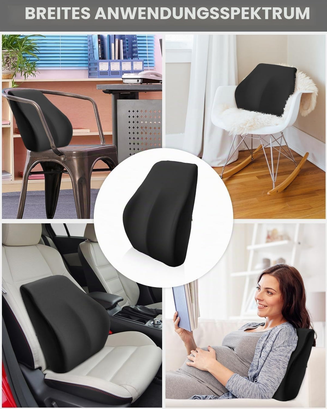 jutyum Lendenkissen Auto, Lordosenstütze Auto aus Memory Foam, Ergonomisches Lendenwirbelkissen, RüC