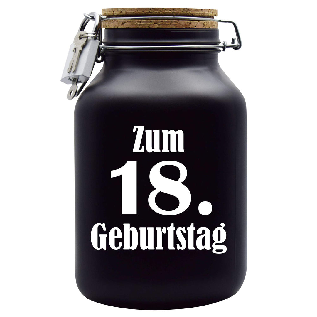 Spardose Zum 18. Geburtstag Geld Geschenk Idee Schwarz XXL