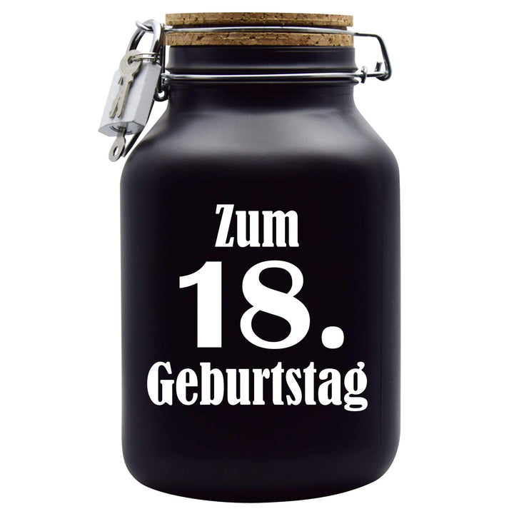 Spardose Zum 18. Geburtstag Geld Geschenk Idee Schwarz XXL
