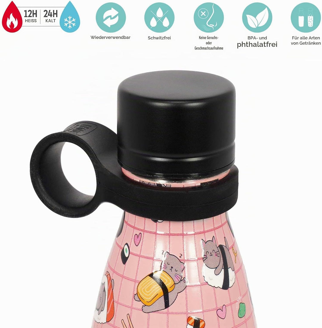 LEGAMI - Thermosflasche Hot&amp;Cold, Sushi Cat, 500 ml, luftdichter Verschluss, 12 Stunden heisse Geträ