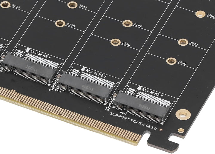 Bewinner 4 Port M.2 NVME SSD auf PCIE X16 Adapter, High Speed 4x32Gbps Soft Raid Card mit Individu
