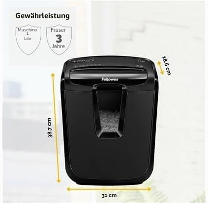 Fellowes Powershred LX25 Aktenvernichter für Partikelschnitt, Schwarz