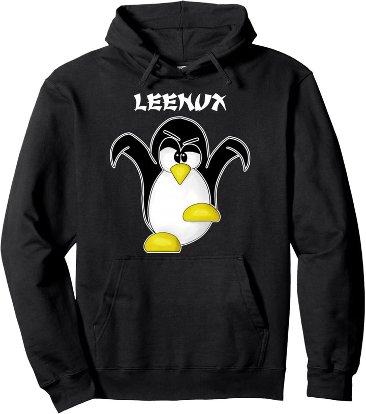 Tux Linux Leenux Pinguin Nerd Computerfreak Hacker Pullover Hoodie