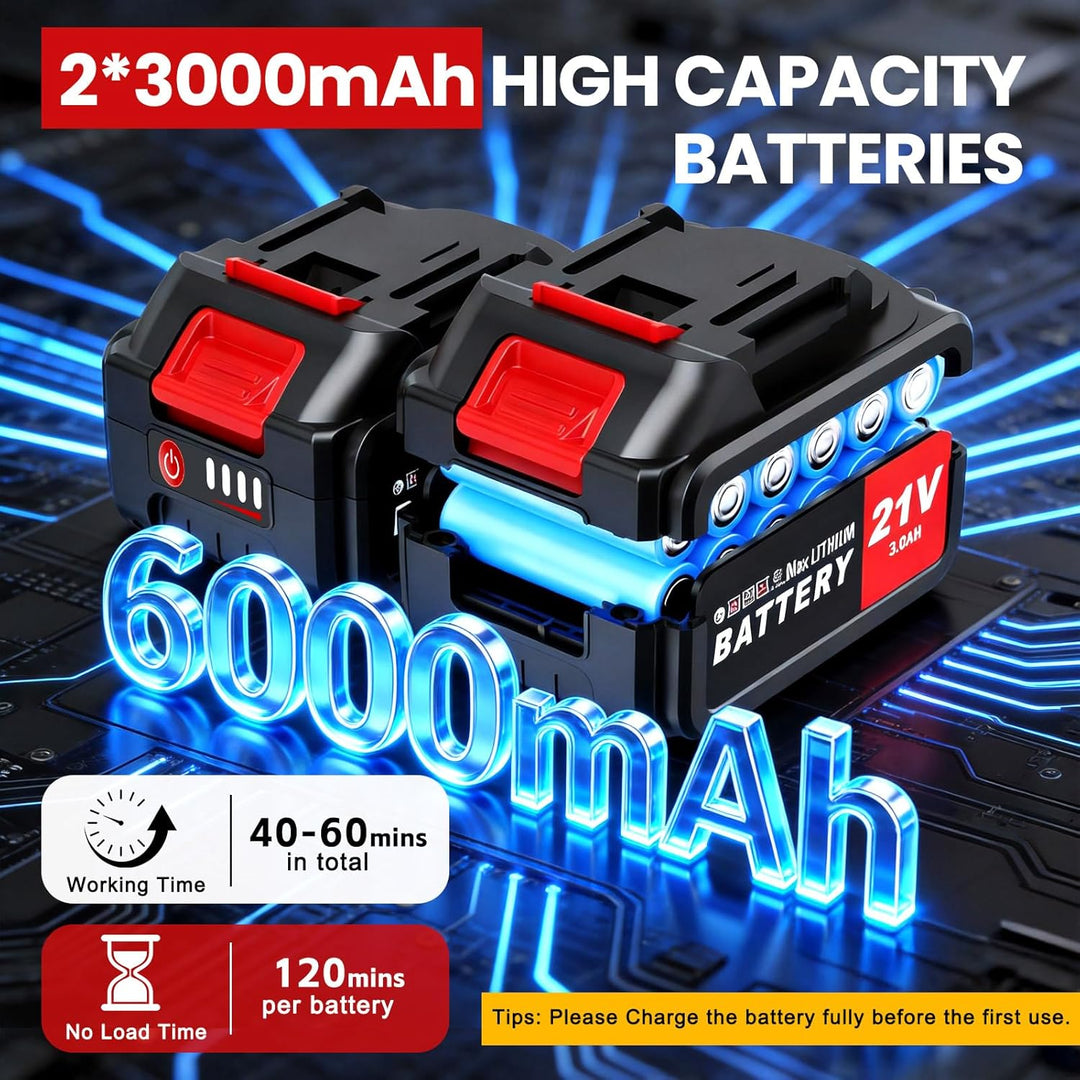 800W Akku Rasentrimmer mit Bürstenlosem Motor, 12 Zoll Schnittbreite, Abnehmbares Hilfsrad, 2 x 3,0