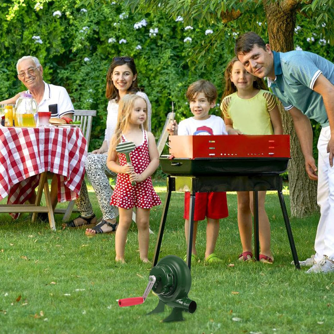 Yardwe Handgebläse aus Stabilem Eisen mit Handkurbel Tragbarer Lüfter für Grill und Kamin Praktische