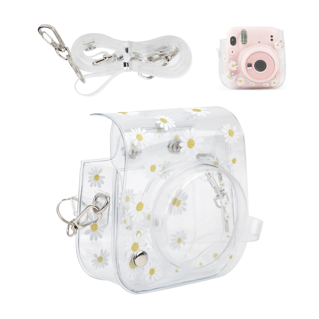 Sofortige Kameratasche, PVC-Kamera-Schutzhülle Daisy Transparente Sling Shell-Tasche mit Schultergur