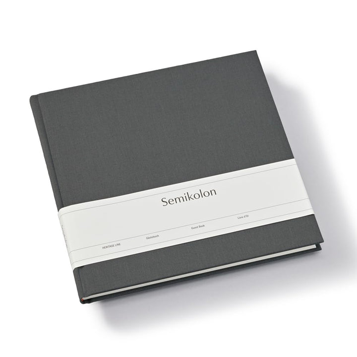 Semikolon 370073 Gästebuch - 25 x 23 cm - mit 180 blanko Seiten zum Selbstgestalten, Lesezeichen - l