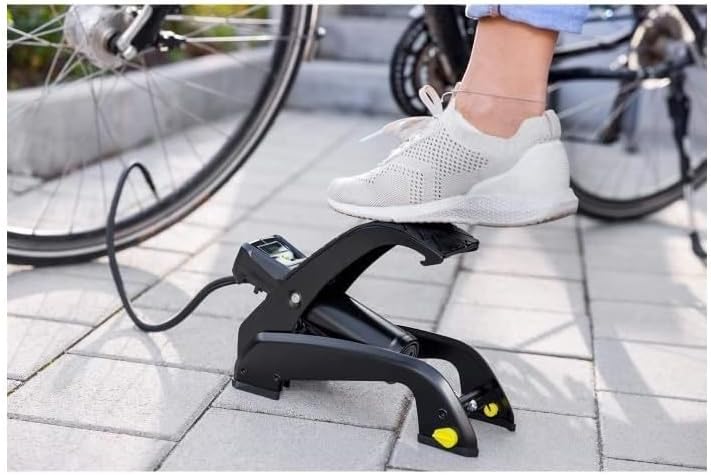 MICHELIN Digitale Fussluftpumpe Einzylinder Für Fahrrad, Motorrad und Auto, Luftpumpe mit Digitaler