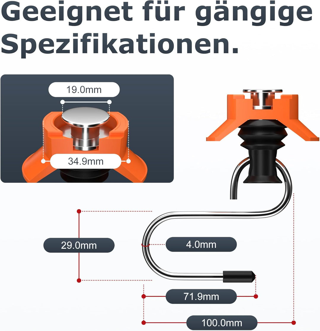 Airlineschiene Zubehör 6 Stück, Single Endbeschlag Airlineschiene Fitting Haken 50 kg Tragfähigkeit,