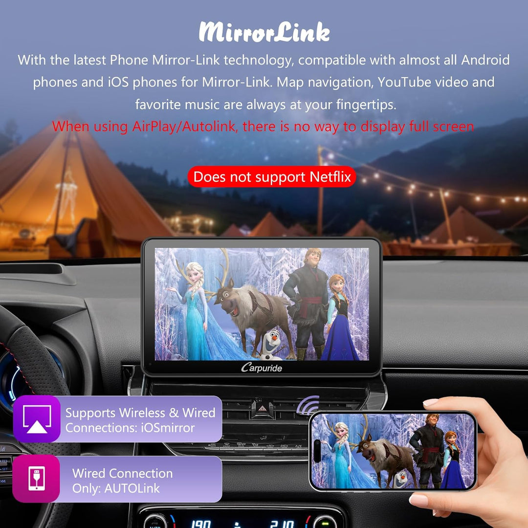 CARPURIDE W701 Pro CarPlay Display 7" Android Auto Bluetooth Transmission | 1080P Touchscreen mit 3