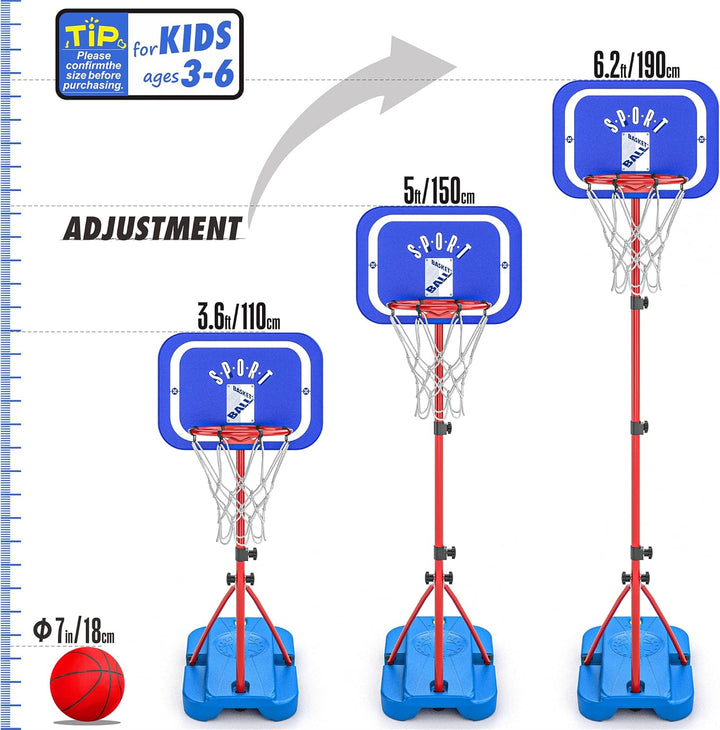 GILIKOKO Basketballkorb mit Ständer Basketballkorb Set 110-190 cm höhenverstellbares Outdoor und Ind