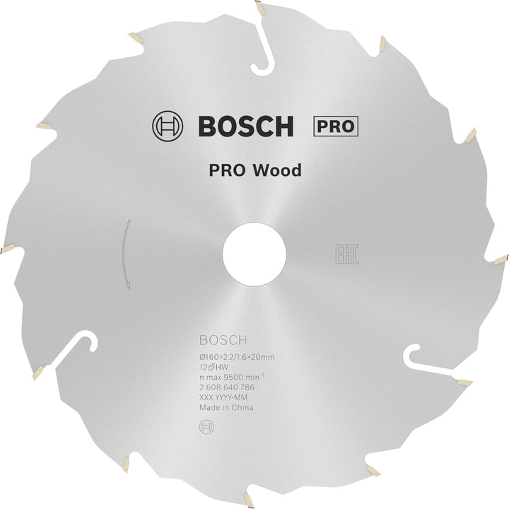 Bosch 1x PRO Wood Kreissägeblatt für Akku-Handkreissägen (für Weichholz, Hartholz, Ø mm, Professiona