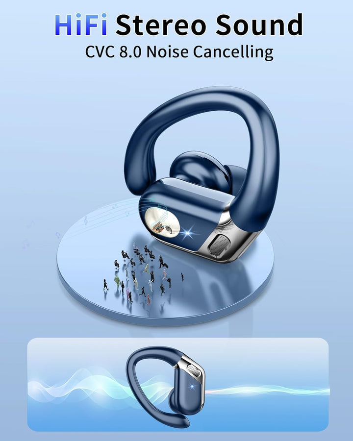 Bluetooth 5.4 Kopfhörer Sport, In Ear Kopfhörer Kabellos Bluetooth mit 4 ENC Noise Cancelling Mics,