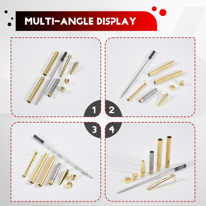 10 Set Stift-Set zum Drechseln, 7 mm Slimline-Stift-Drehset mit Nachfüll-Drehbank-Zubehör, Holzgefer