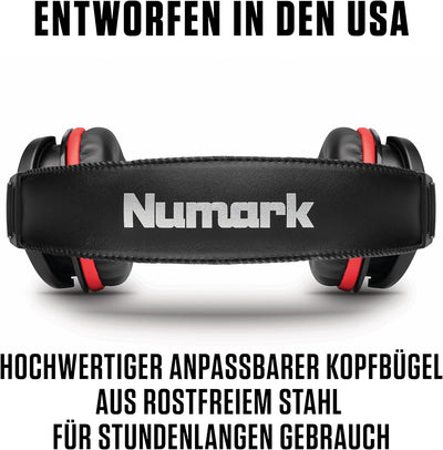 Numark HF175 - DJ-Kopfhörer im geschlossenem Design, 40mm Treiber, hochqualitativen Ohrmuscheln für